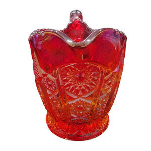 Indiana Glass Heirloom Sunset Red Cream‎ Pitcher Vintage Iridescent Dining